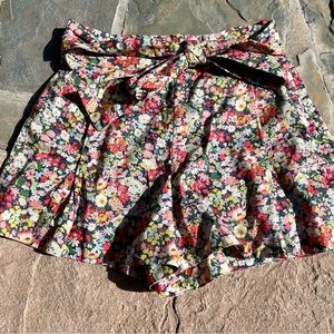 Liberty Fabric J. Crew floral shorts with front tie.